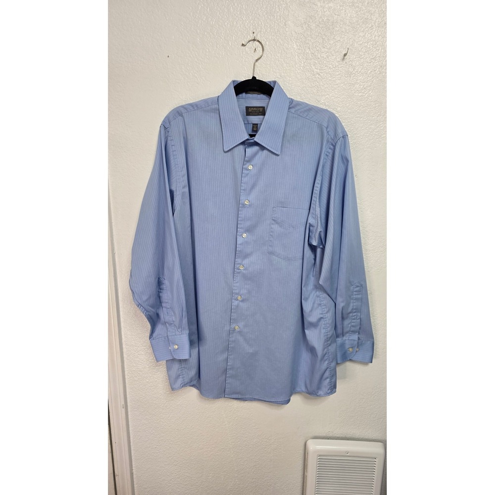 Arrow Dress Shirt Mens Large Blue Excellent